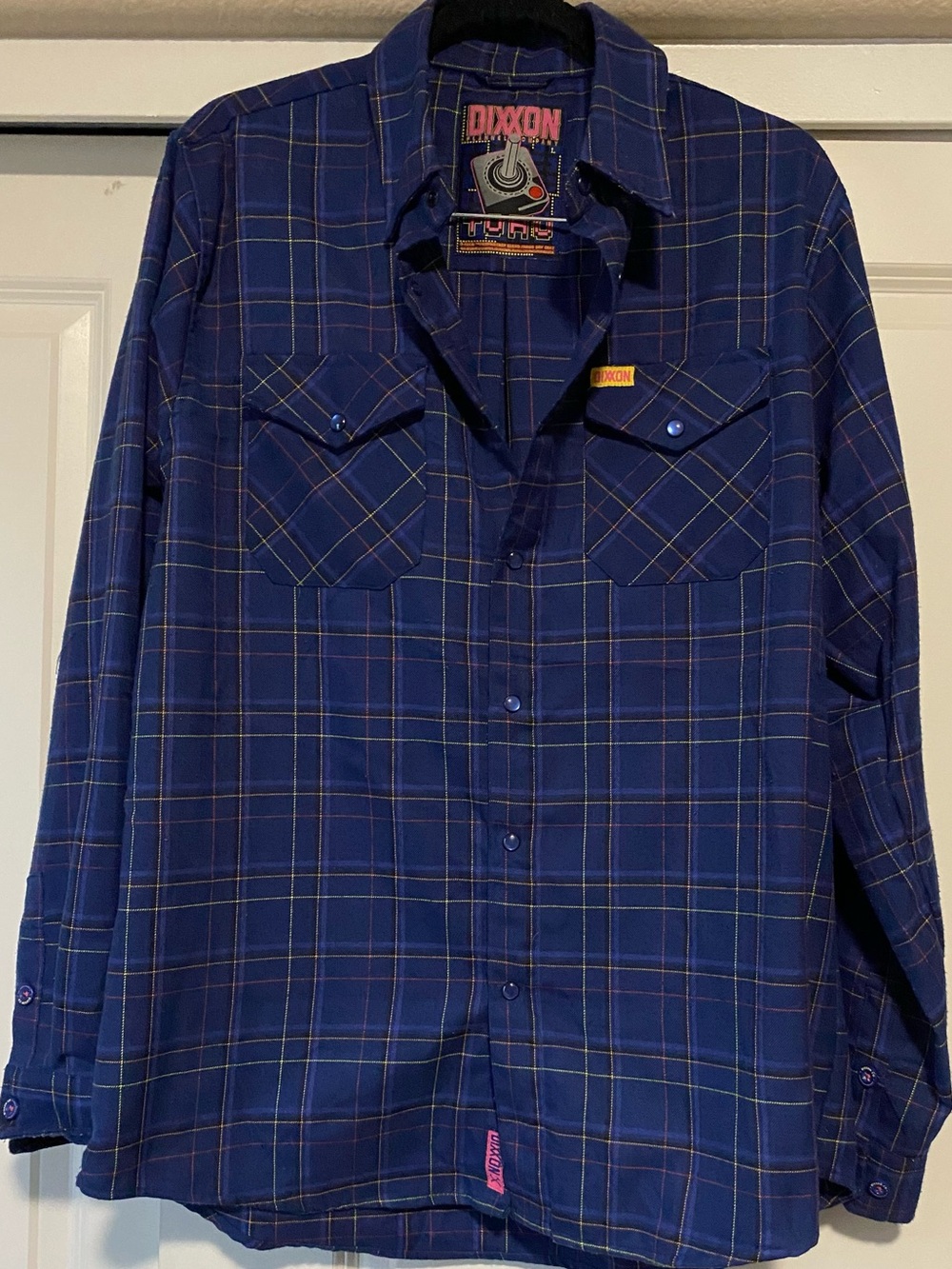 DIXXON FLANNEL - TORU TECH - Mens Large - Blue, Yellow, Pink